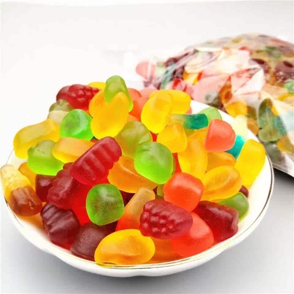多口味橡皮糖水果汁味糖软糖小零食德国口味网红糖果