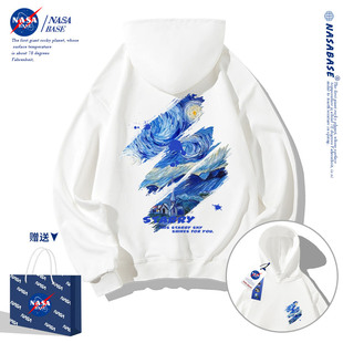 NASA联名情侣装卫衣男连帽秋冬季2022年新款潮流ins超火潮牌外套