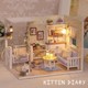 智趣屋diy小屋小猫日记微缩场景儿童手工礼物3d拼装模型礼物房子