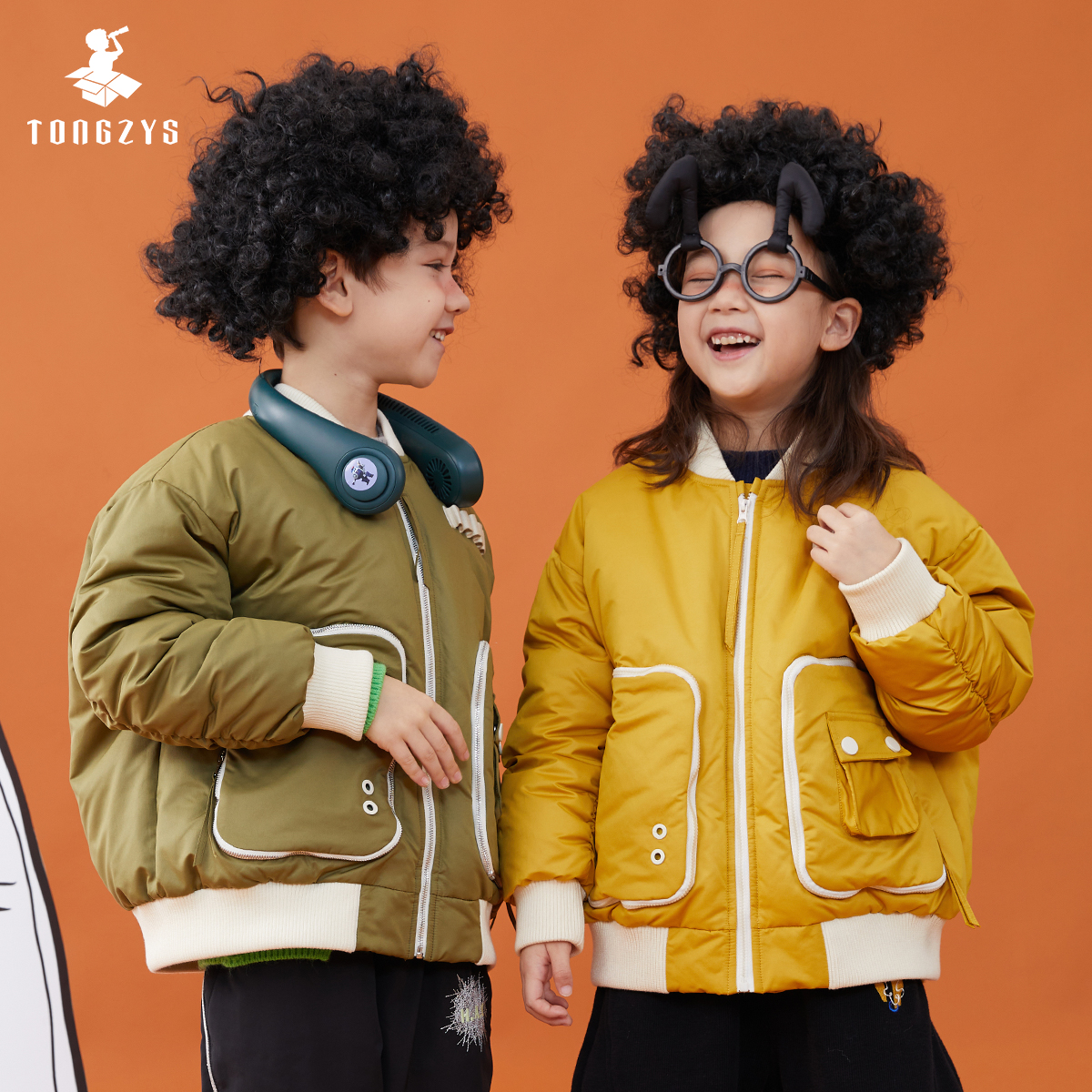 棒球领刺绣羽绒服女_潼臻一生男女孩短款羽绒服童装棒球领夹克外套