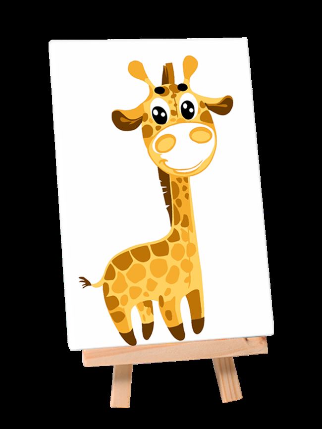 长颈鹿油画图片