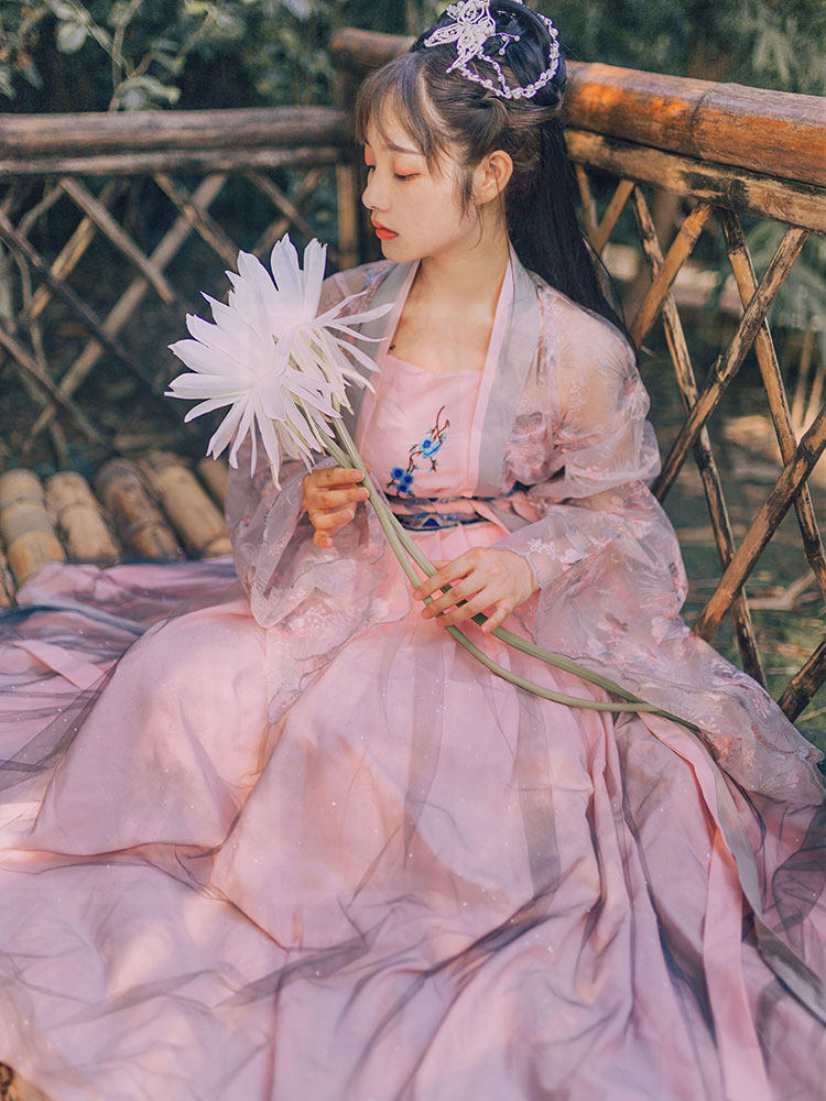 花神赋汉服2019新款秋装女超仙中国风日常改良复古装飘逸齐胸襦裙