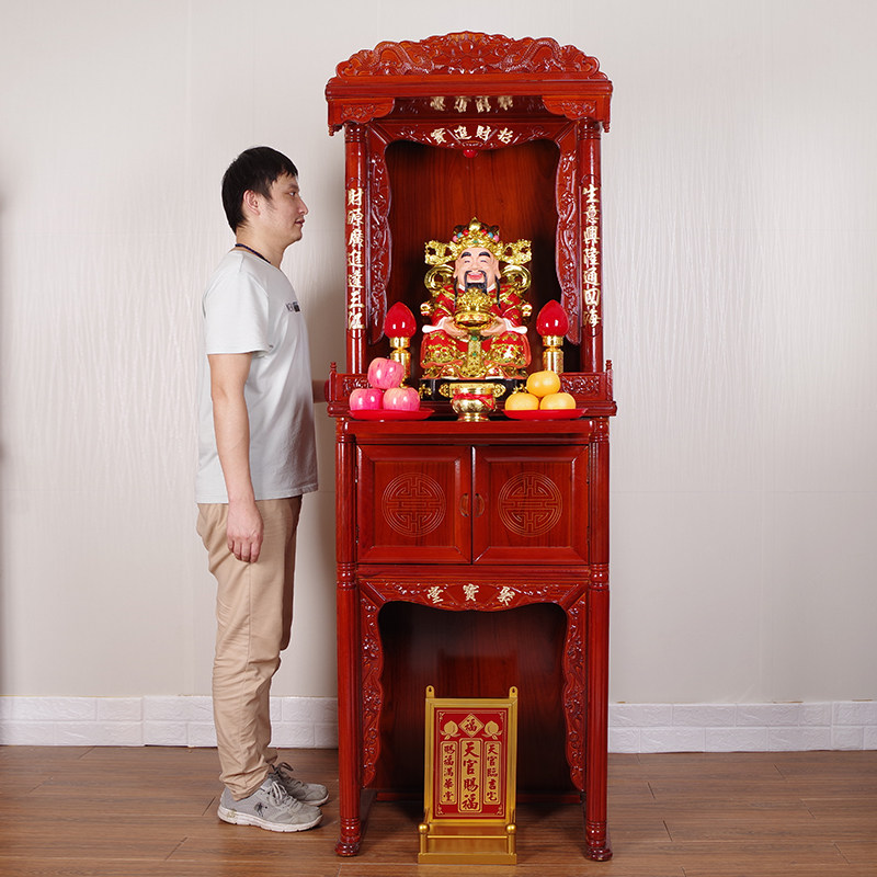 财神爷佛像神像实木佛龛立柜供桌供台家用供奉佛柜神柜公司店铺