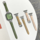 适用于applewatch真皮S8苹果手表表带iwatch7/6/5/4/3/2/1/SE代玫金D字金属扣小蛮腰皮表带41/45mm小众气质女