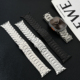 适用AppleWatch钢铁侠实心表带苹果手表S10不锈钢钛金属表带iwatchS9新款小众商务钢表带ultra2/s8/7SE代男女