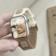 【拼色毛呢小熊】适用iWatch双面毛绒皮表带applewatchS10/9/8/7代可爱秋冬苹果手表ultra创意撞色柔软皮表带
