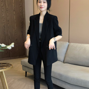 黑色小西装外套女高级设计感小众休闲西服时尚2024春装新款欧洲站