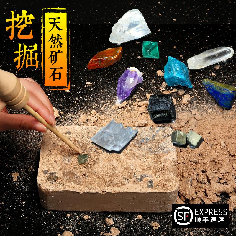 天然矿石考古挖掘矿物晶体水晶岩石化石标本教学标本原矿儿童礼物在类目 玩具/童车/益智/积木/模型, STEAM玩具/教具, 生命科学, 矿石探索/矿石生成玩具中 - 来自Buy2taobao.com提供专业的淘宝代购服务