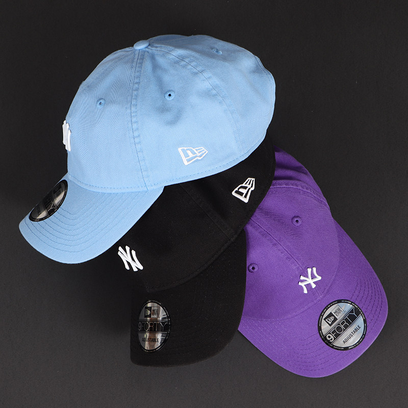newera软顶帽子女天蓝色ny小标防晒鸭舌帽潮牌棒球帽mlb百搭新款