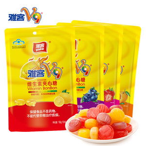 雅客v9维生素夹心糖108g 水果味儿童糖果成人健康零食维c休闲硬糖