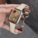 适用苹果iwacth S10手表带applewatch ultra2四叶草磁吸扣真皮腕表带S9运动8智能7女生se夏季6小众创意透气