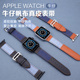 适用Applewatch手表ultra2牛仔帆布真皮表带iwatchS9苹果8代SE/7/6/5/4/3/2代 38/42mm个性创意配件