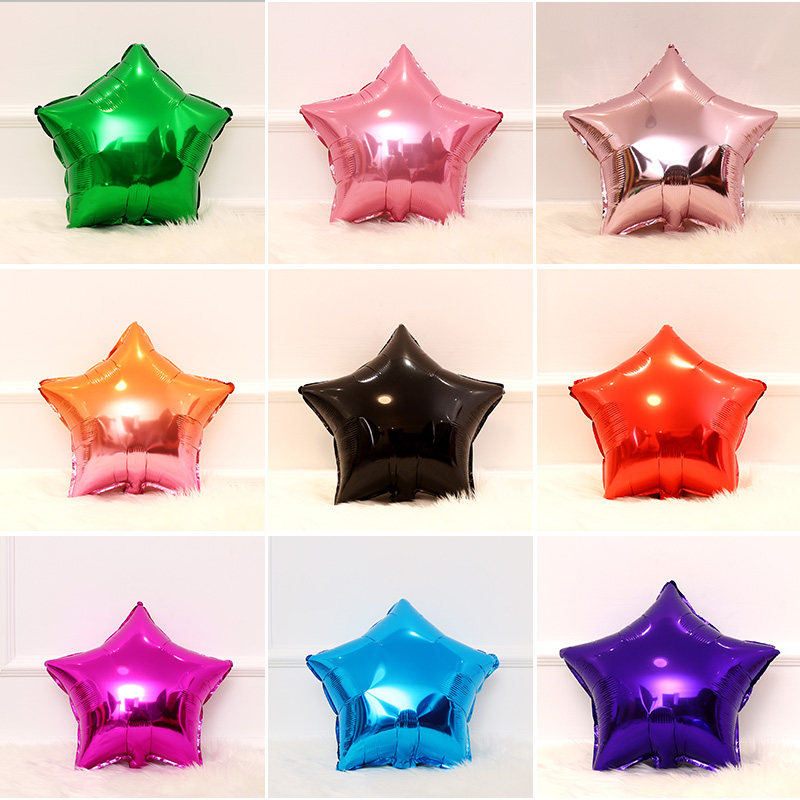 10寸18寸五角星铝膜气球生日派对商场活动舞婚房装饰场景布置用品