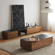 Like life slate TV cabinet Italian light luxury telescopic coffee table combination modern minimalist minimalist Nordic small apartment