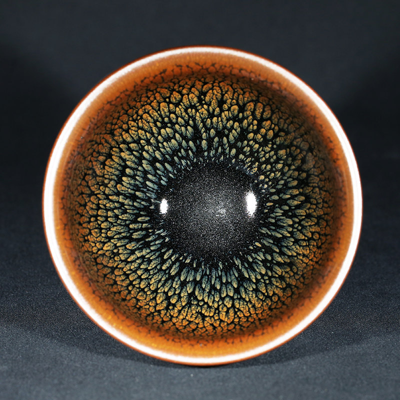 叶翔大师手工建盏黄鹧鸪斑茶盏大口径主人杯单杯建窑铁胎茶杯建阳