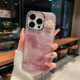 贝壳纹立体山茶花iPhone15手机壳适用苹果14/13promax硬壳12/11高级感复古渐变16pro新款秋冬美拉德女神气质