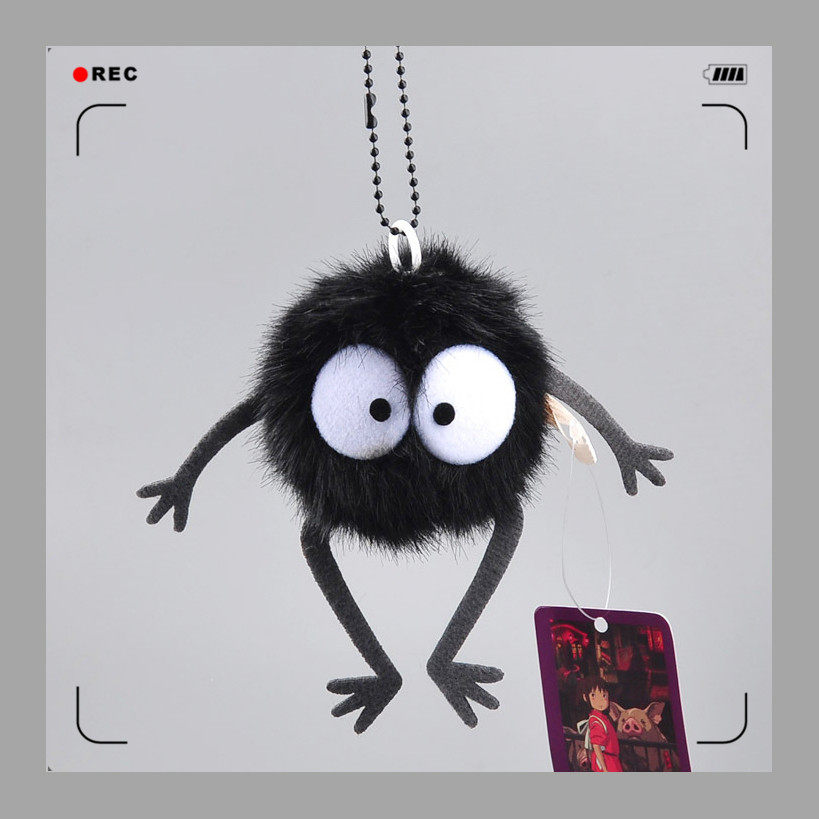 宫崎骏龙猫千与千寻黑炭震动煤球灰尘精灵毛绒公仔零钱包小挂件优惠券