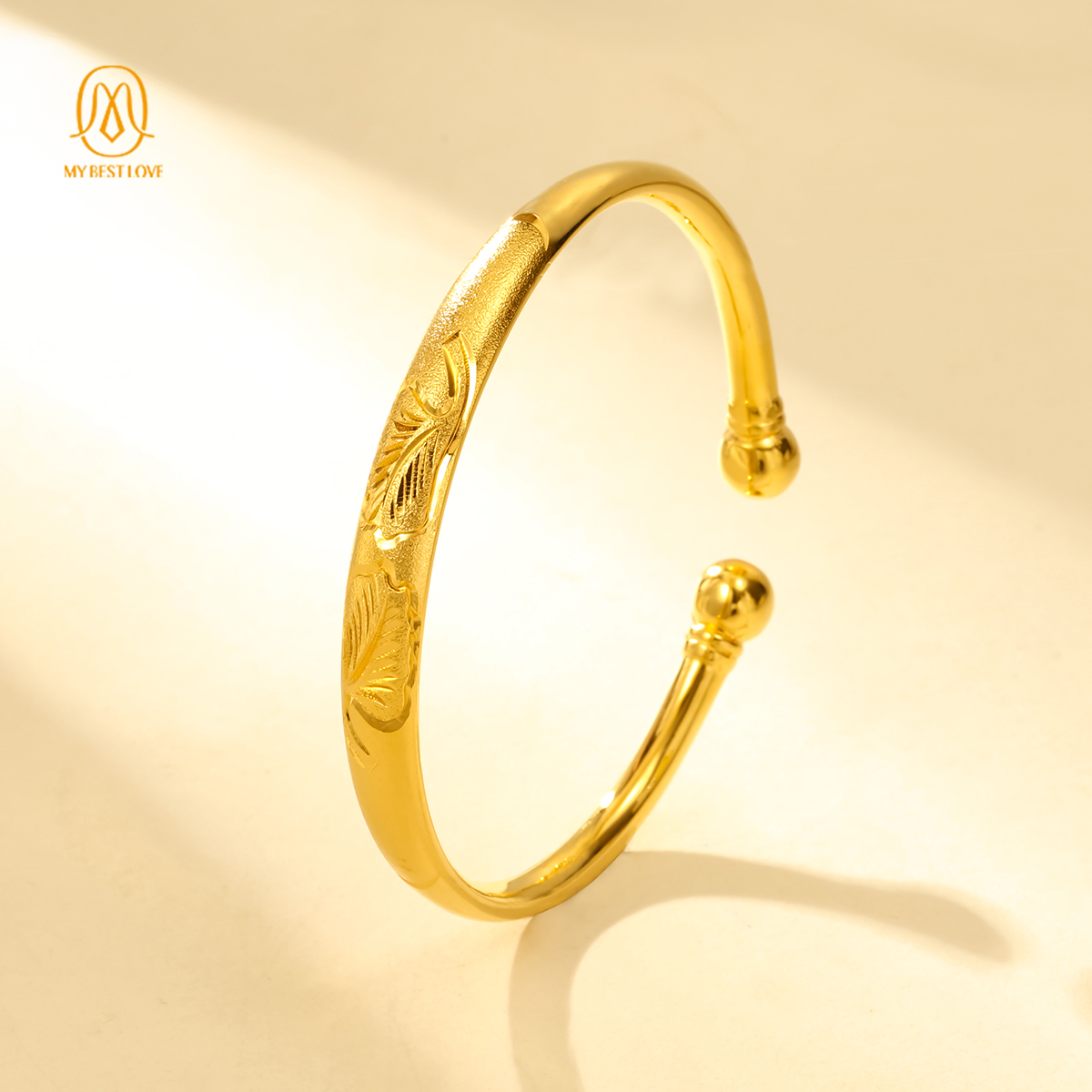 贵妃镯花丝黄金手镯古法实心金包银女999足金宫廷纯金开口金镯子