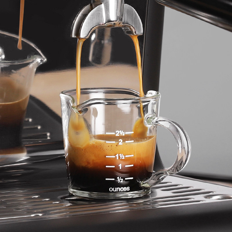 意式浓缩咖啡杯 耐热玻璃量杯shot杯 带刻度双嘴奶盅盎司杯安士杯