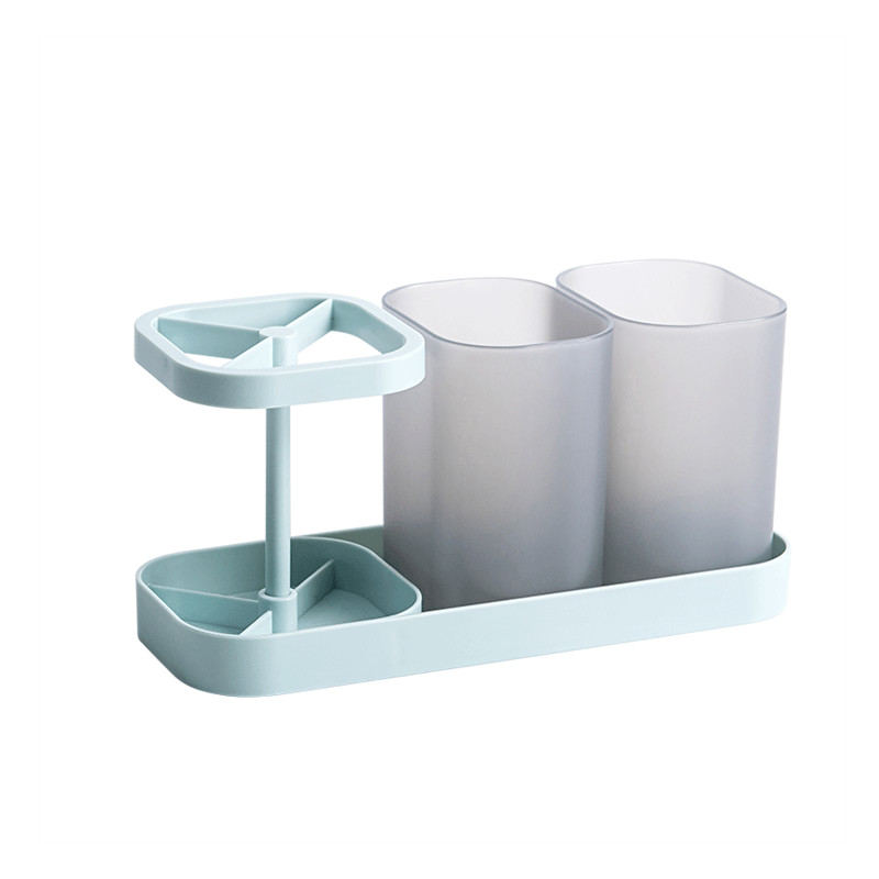 日式情侣双人刷牙杯套装漱口杯架牙刷架浴室牙膏收纳架电动牙具