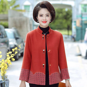 秋装中年人女装40-50岁毛呢外套图片