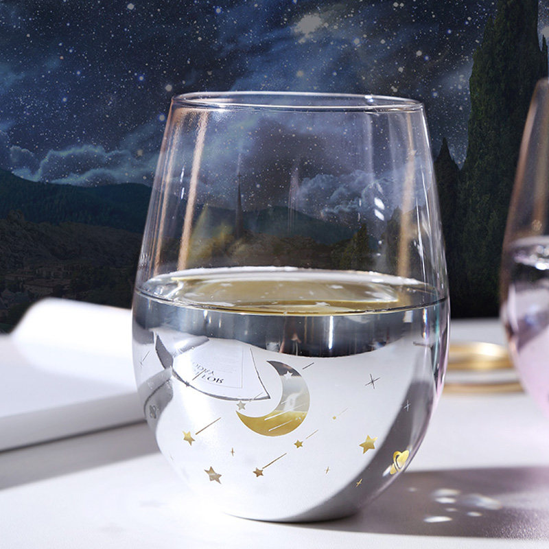 欧曼莱星空玻璃杯子ins风简约网红创意家用网红水杯可爱少女森系