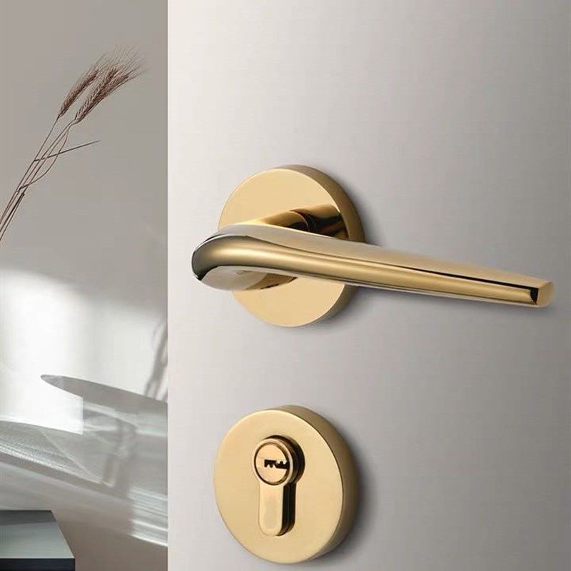 tata尼克木门锁具pvd金色静a音磁吸门锁黑色美式卧室内房门锁把手