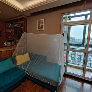 懒人沙发床蚊帐家用吊顶式学生宿舍客厅便携可折叠婴儿床免安装夏