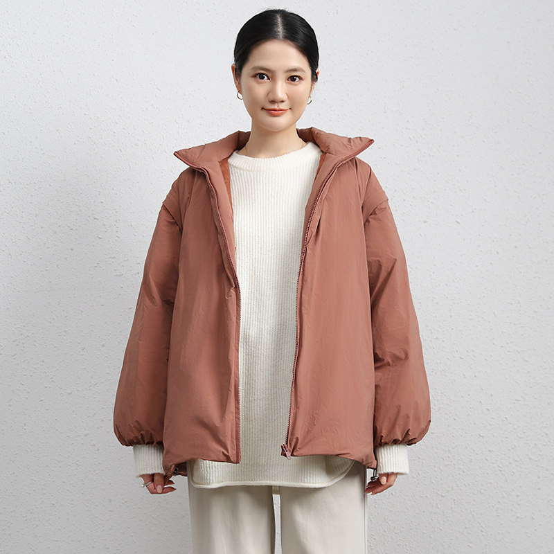 MIUZA设计款立领短款羽绒服女90鹅绒小众保暖面包服2023冬季新款