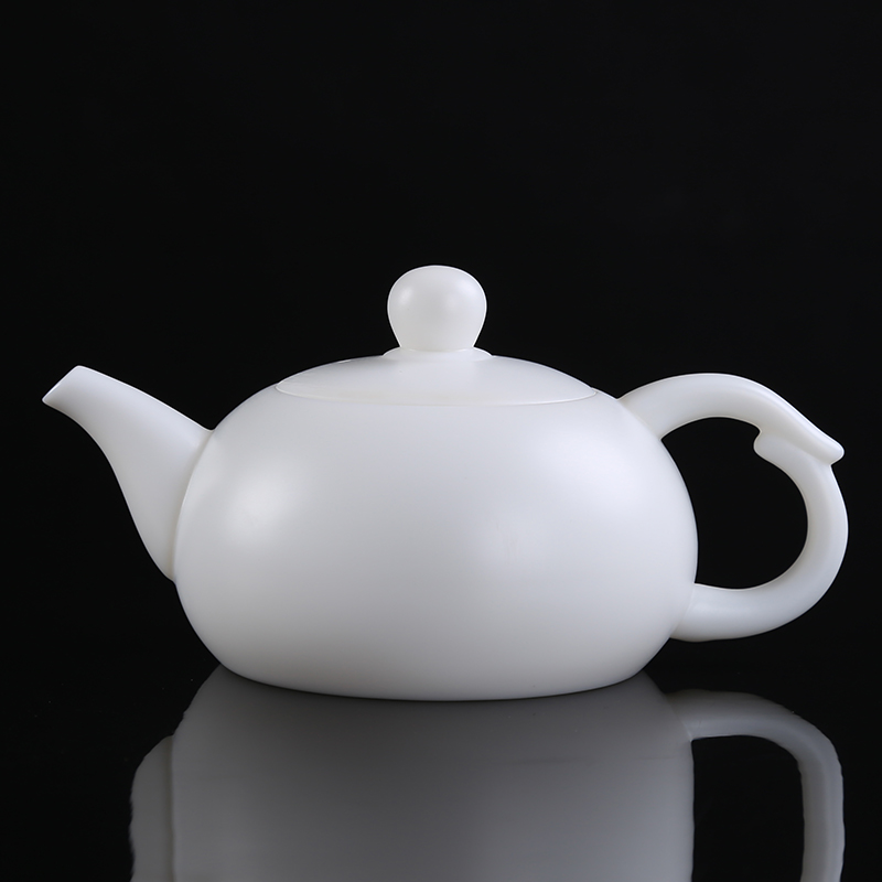 极友茗德化白瓷茶壶羊脂玉陶瓷泡茶壶大号过滤高档单壶素烧玉瓷