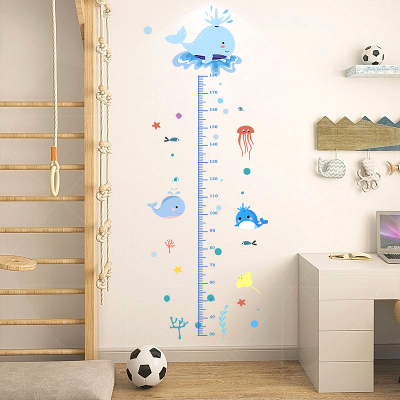 儿童房布置测量身高贴可移除不伤墙纸可记录小朋友宝宝幼儿园墙贴