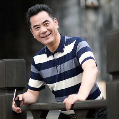 夏季爸爸装短袖男夏装中老年冰丝衫t裇上衣