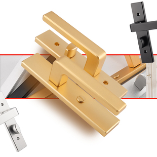 洗手间无卫生间把手雅黑钥匙浴室通用型门锁铝合金厕所玻璃单舌