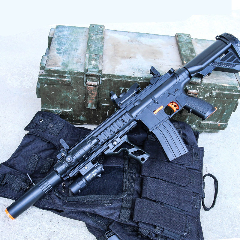热销乐辉hk416_乐辉416电动连发水弹枪m4绝地儿童hk416求生吃鸡98k