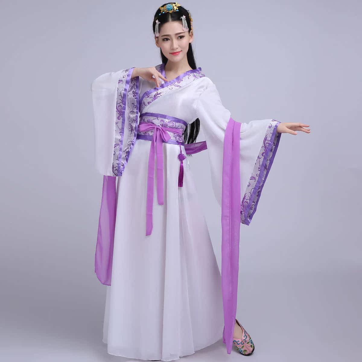 一折戏子_唐装汉服古装衣服仙女服装女影楼写真民族舞台公主贵妃襦
