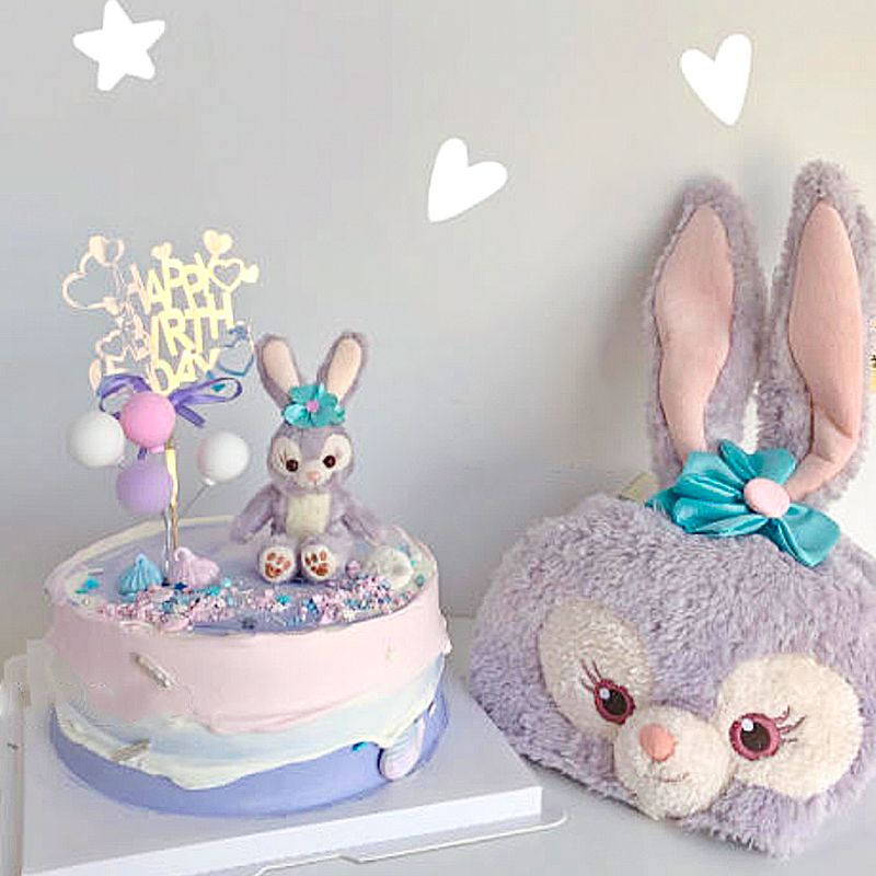 星黛露蛋糕摆件网红生日装饰紫色史黛拉兔子流行套装儿童公主插件