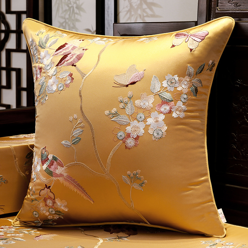 新中式抱枕客厅红木沙发靠背不含芯腰枕靠枕头中国风靠垫床头靠背
