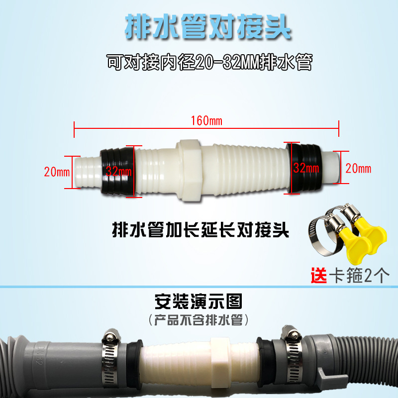 洗衣机排水管接头厨房下水管连接转接延长专用加长变径新款对接头