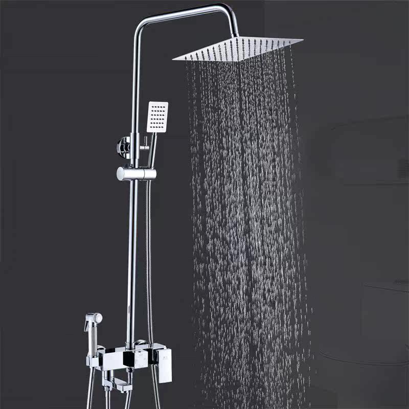热销简易花洒套装 带升降_和管淋浴喷头套装带升降杆简易花洒家用喷