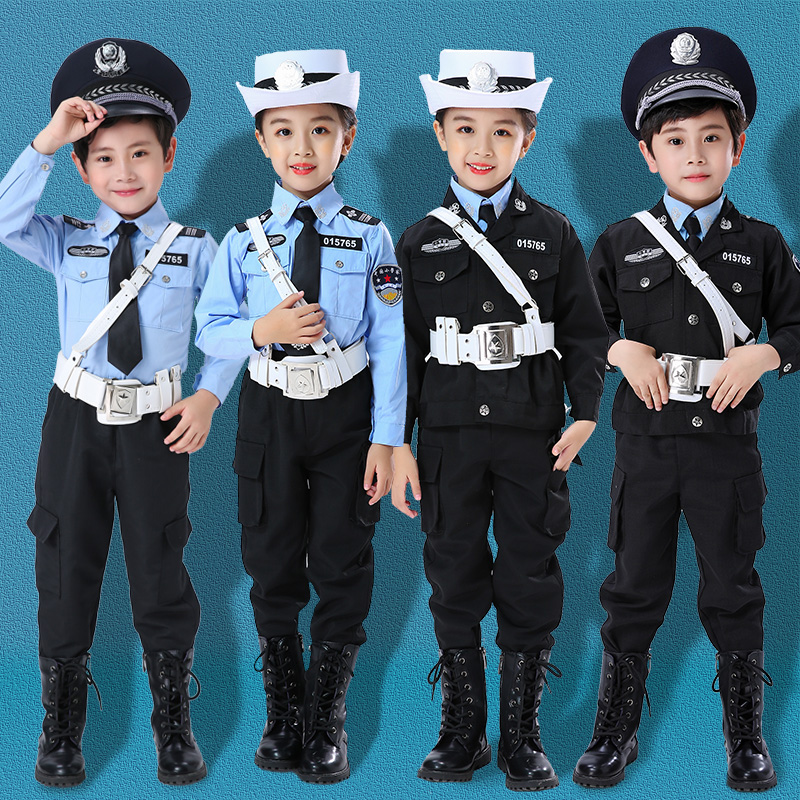 儿童警服警察服秋小警官服全套玩具角色扮演交警制服警辅表演服男