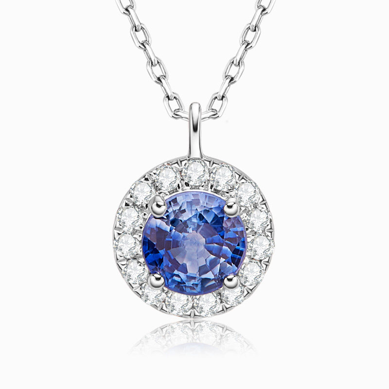 ilco日本轻奢珠宝18k金天然红蓝宝石项链菱形镂空设计感吊坠正品