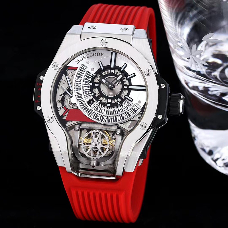 宇博魔兽mp大表盘夜光镂空手表时尚潮男手表男机械表陀飞轮防水表