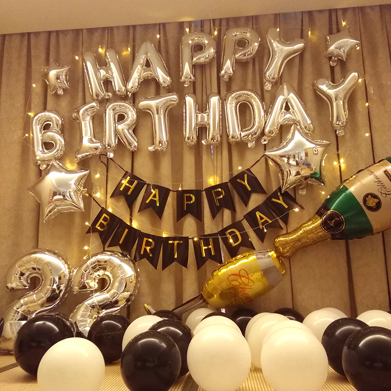 生日快乐派对男孩女孩男生场景布置背景墙气球儿童周岁网红装饰品|msdalam kategori bekalan perayaan/hadiah, Hadiah kreatif, 发光气球 - dari Buy2taobao.com untuk memberikan perkhidmatan ejen Taobao profesional membeli
