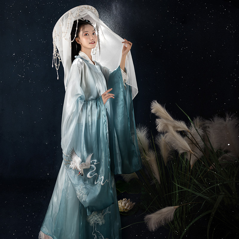 寻景记汉服【青云诀】原创宋制圆领袍绣花广袖长衫中国风男女夏款