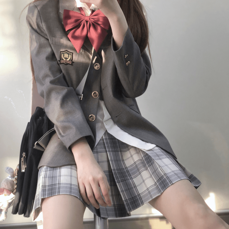 极星一司原创jk格裙白花花制服漫画感百褶裙秋冬格子裙女学生短裙