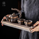 日式粗陶鎏金铁釉家用陶瓷茶具泡茶茶壶小套装干泡储水茶台复古风