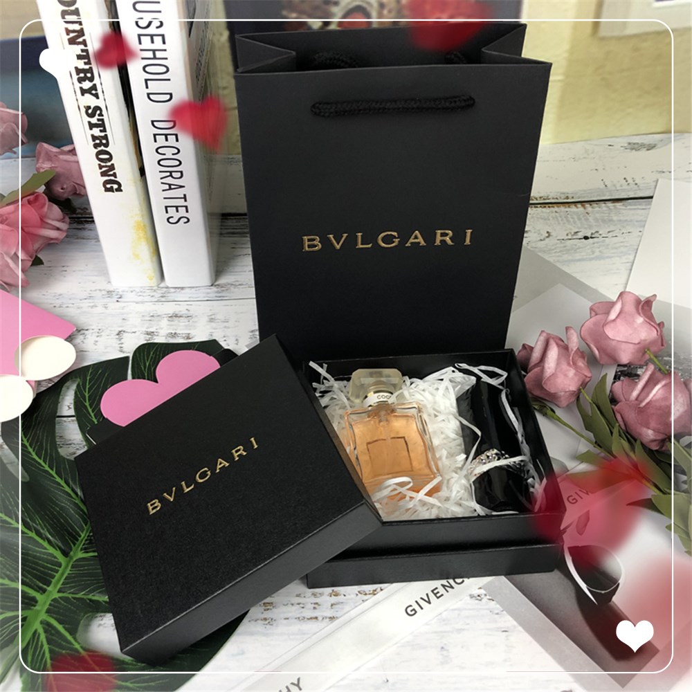 包邮 宝格丽/bvlgari香水空盒手提袋礼品盒饰品礼品袋包装纸袋高档