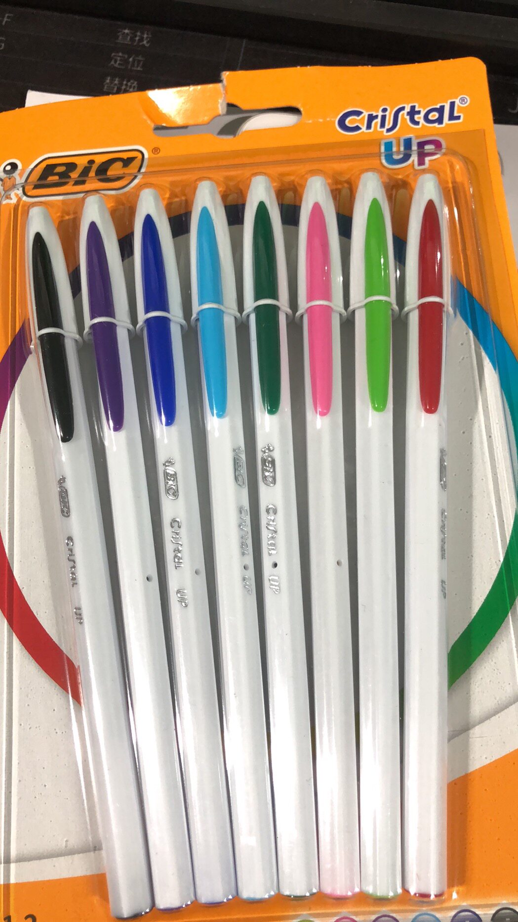 法国bic比克圆珠笔cristalup1.2mm英语书写原子笔铅笔