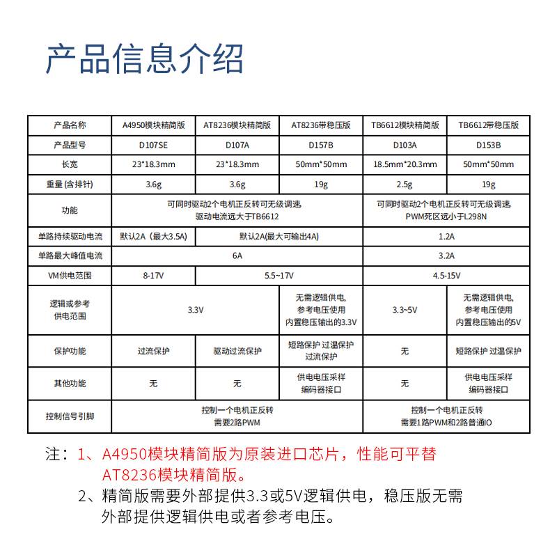 TB6612FNG双路直流电机驱动模块AT8236性能优于L298N带稳压输出