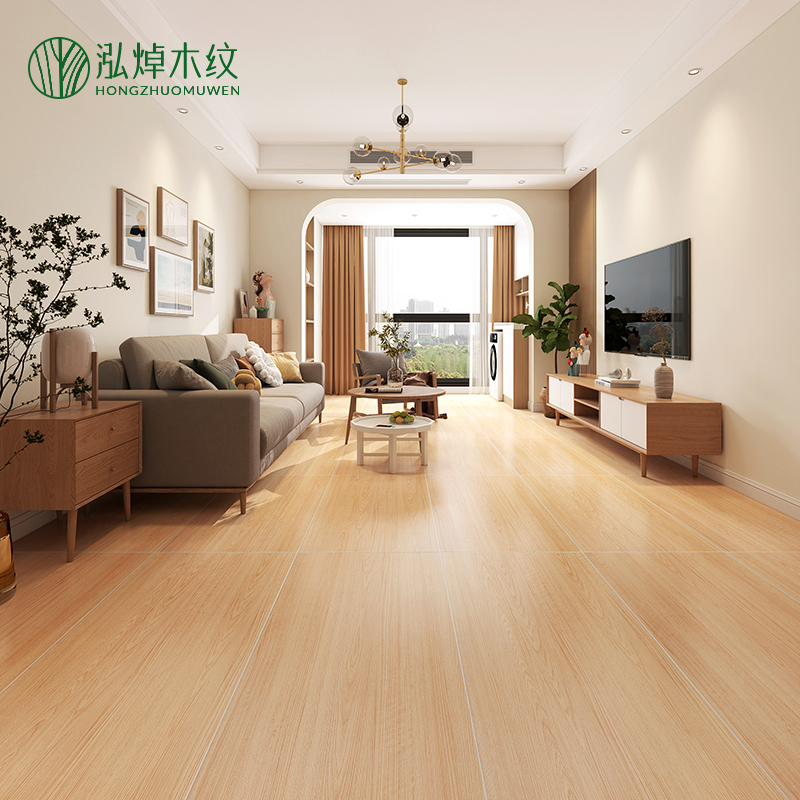 餐厅客厅北欧600x1200奶油风木纹砖仿实木瓷砖大板北欧仿古砖地砖